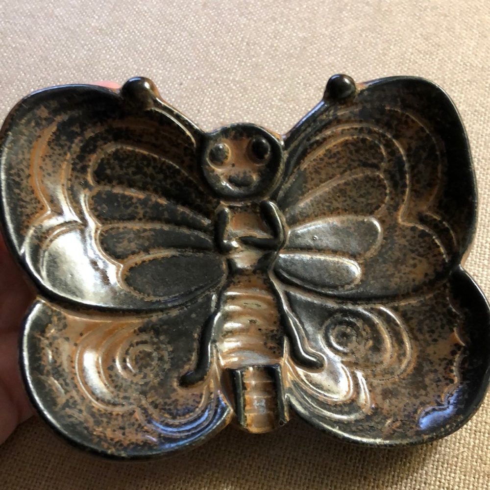 Ceramic Butterfly Ashtray / Spoonrest / Jewelry Holder